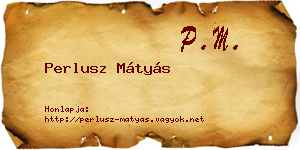 Perlusz Mátyás névjegykártya