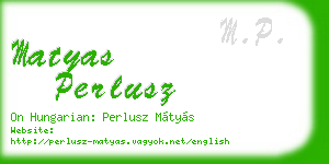 matyas perlusz business card