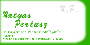 matyas perlusz business card